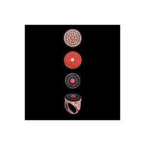 Anello Ascione in argento dorato, perle e corallo