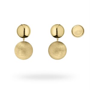 Orecchini Diva pendenti magnetici in argento dorato
