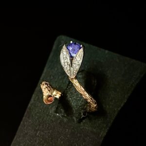 Anello Luigi Quaglia in oro rosa con Tanzanite e diamanti