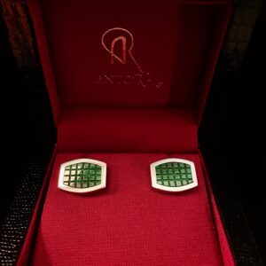 Gemelli Antorà in argento con malachite