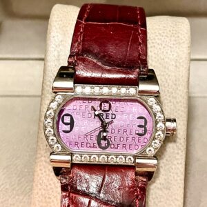 Orologio Fred in acciaio con diamanti