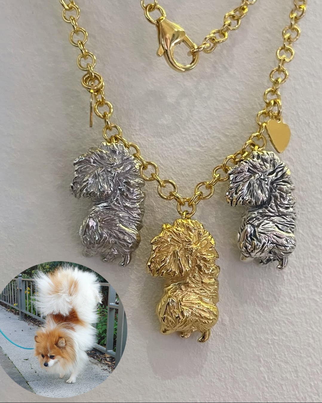 Collana con 3 ciondoli